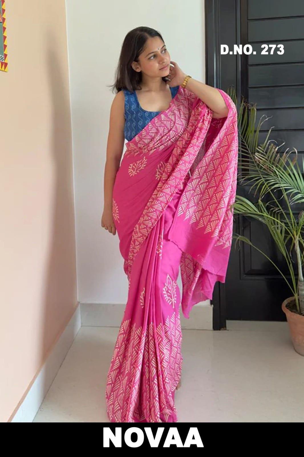 Linen Digital Print Saree - Design 5