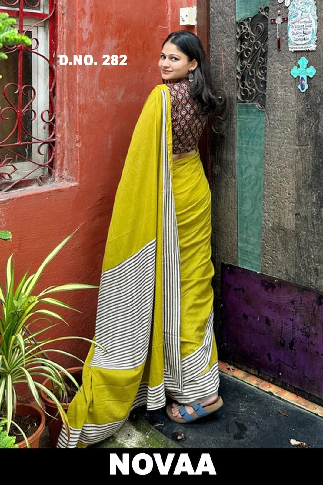 Linen Digital Print Saree - Design 11