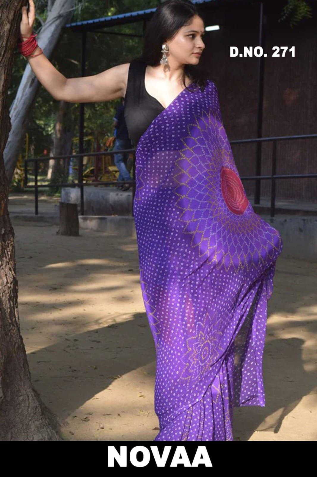 Linen Digital Print Saree - Design 27