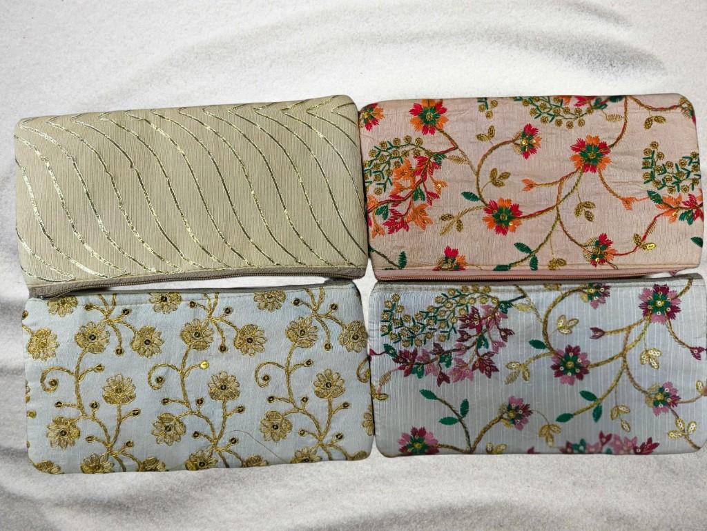 Embroidered Silk Clutch — Four Designs